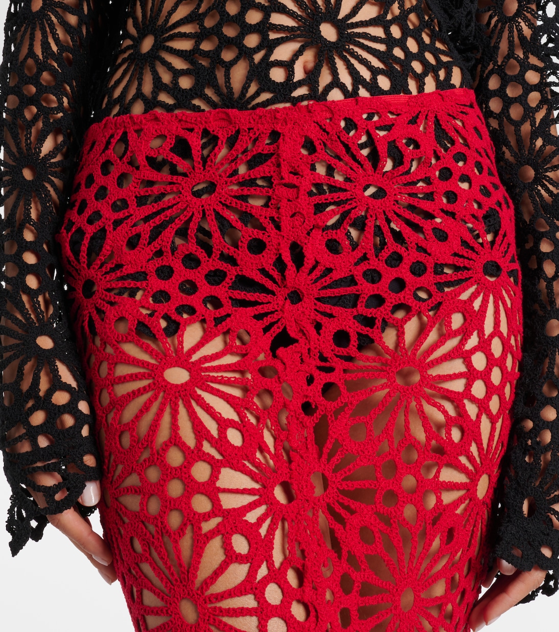 Obie cotton-blend crochet maxi skirt | Norma Kamali