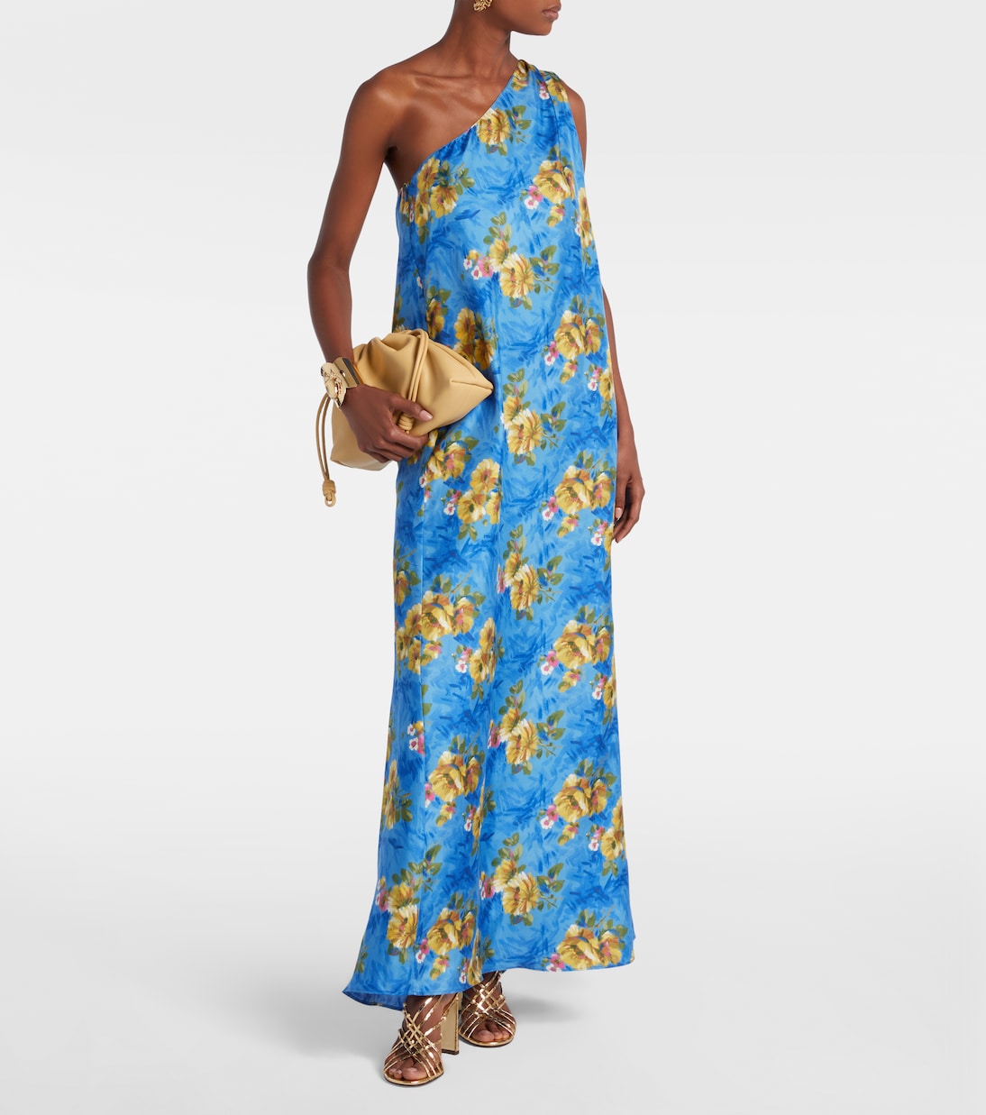 Robe longue Roy en soie à fleurs | La DoubleJ