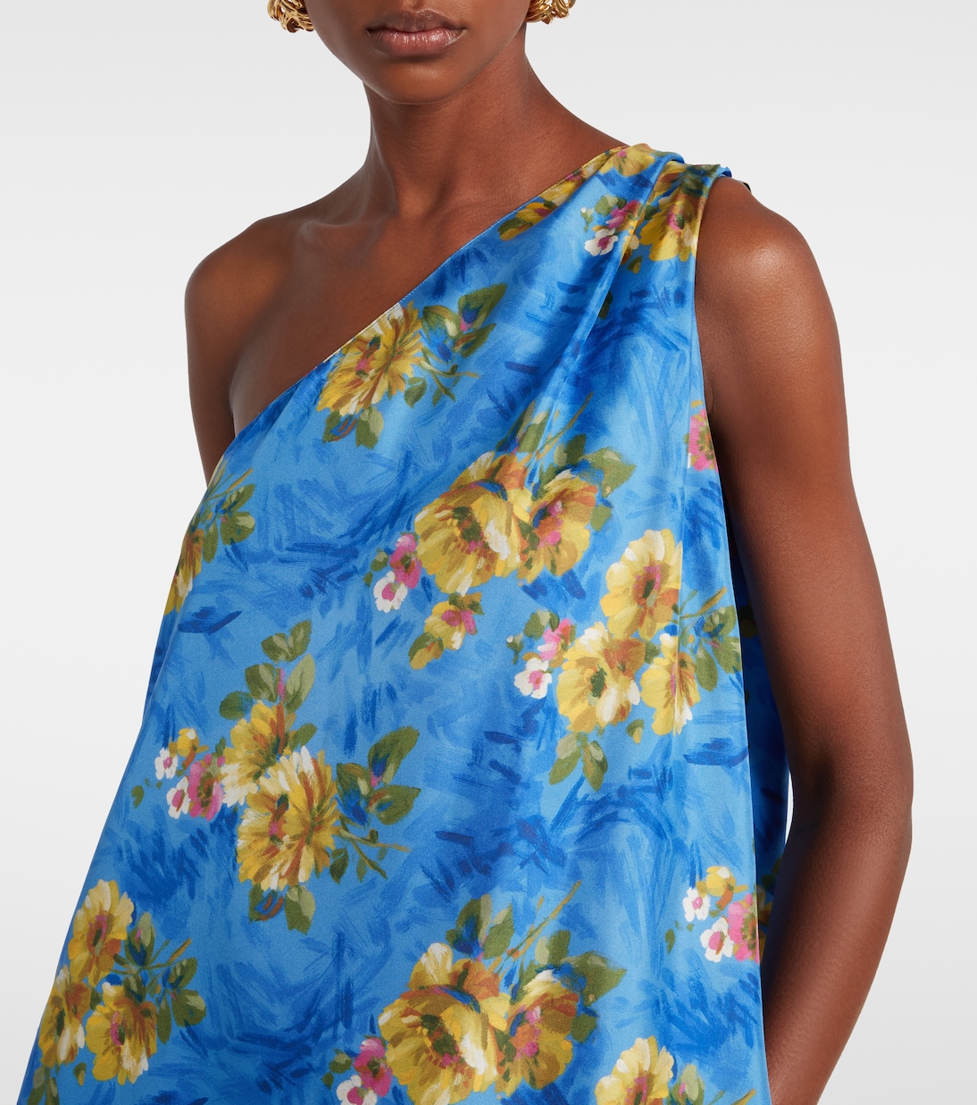 Robe longue Roy en soie à fleurs | La DoubleJ