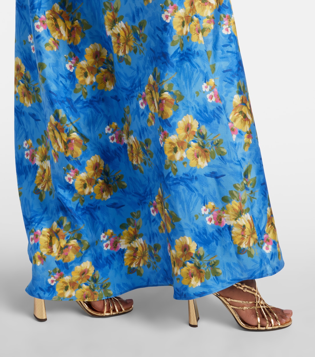 Robe longue Roy en soie à fleurs | La DoubleJ