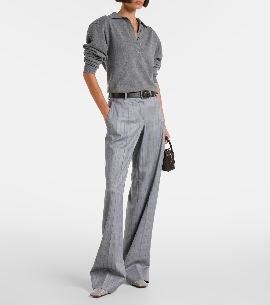 Striped wool wide-leg pants | Stella McCartney