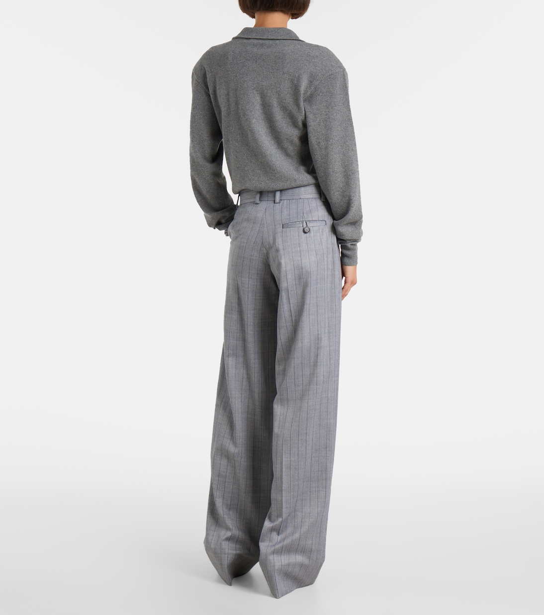 Striped wool wide-leg pants | Stella McCartney