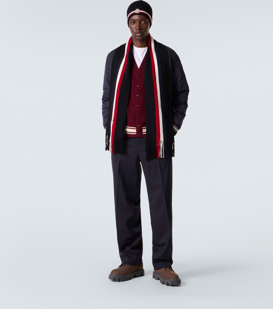 Bufanda de lana virgen con flecos | Moncler