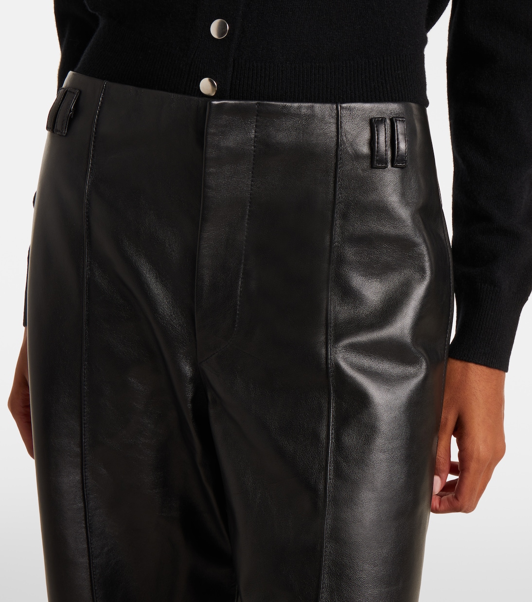Pantalon ample Ciara à taille haute en cuir | Isabel Marant