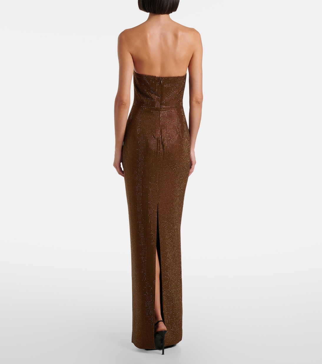 Vestido de fiesta sin tirantes adornado | Roland Mouret