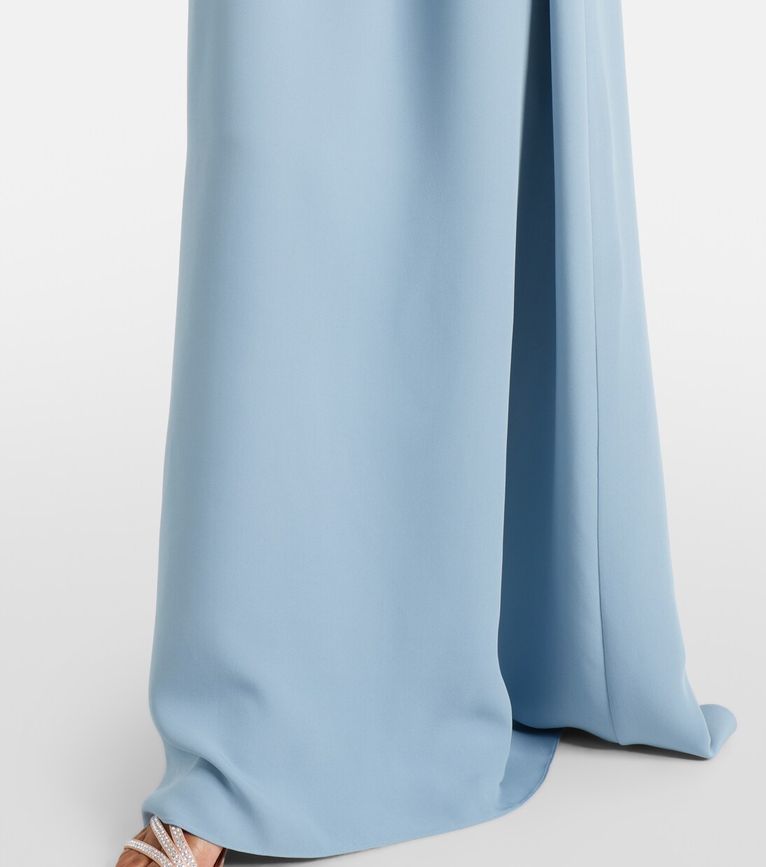 Feather-trimmed silk gown | Valentino