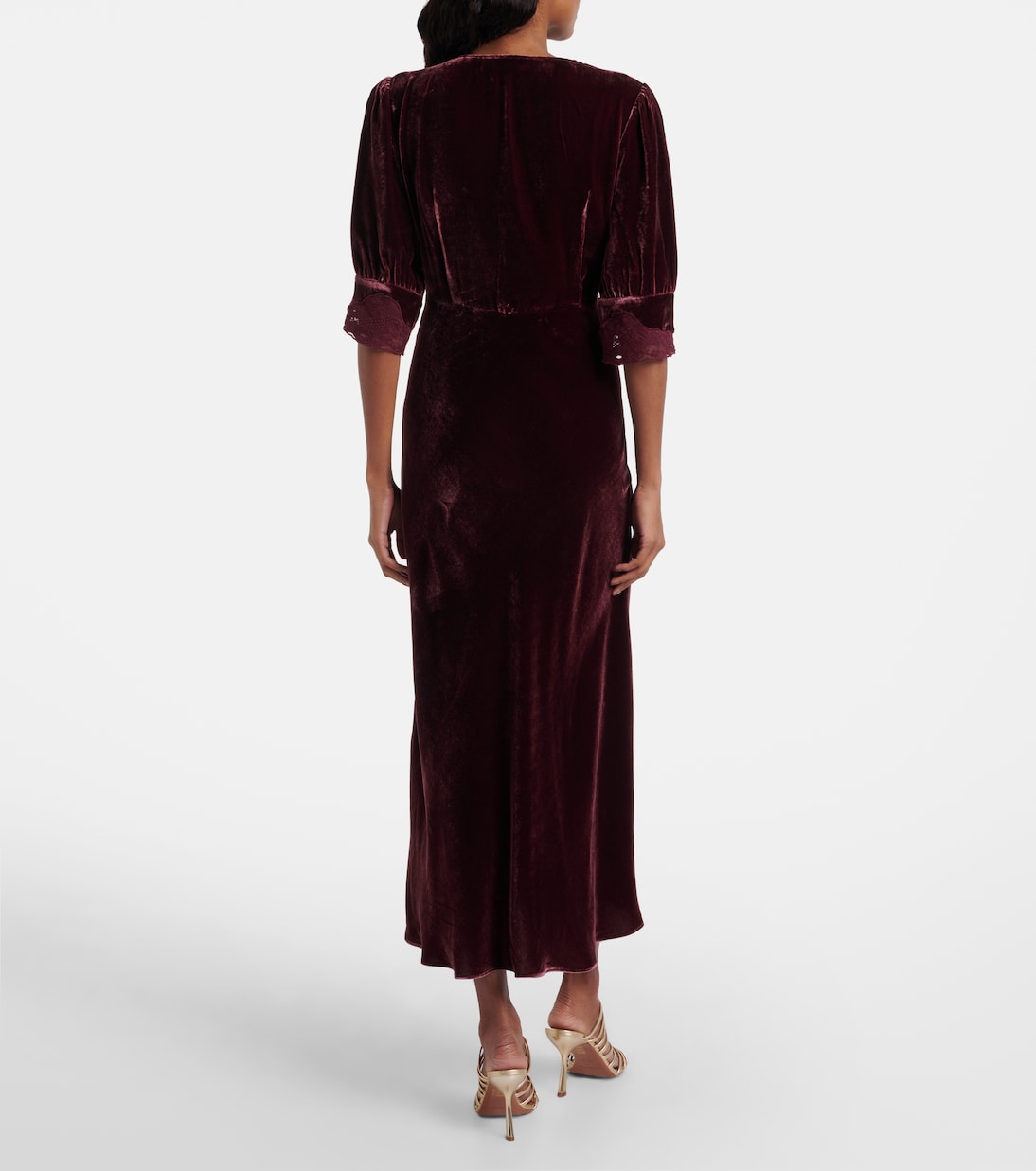 Vestido midi Simone de terciopelo | Rixo