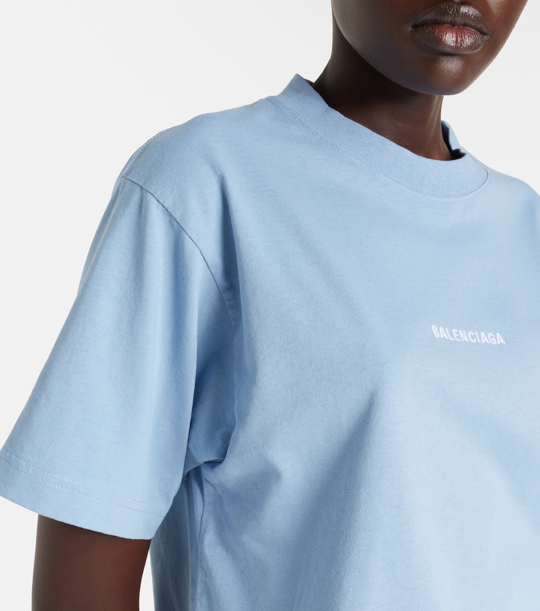 Logo embroidered cotton jersey T-shirt | Balenciaga