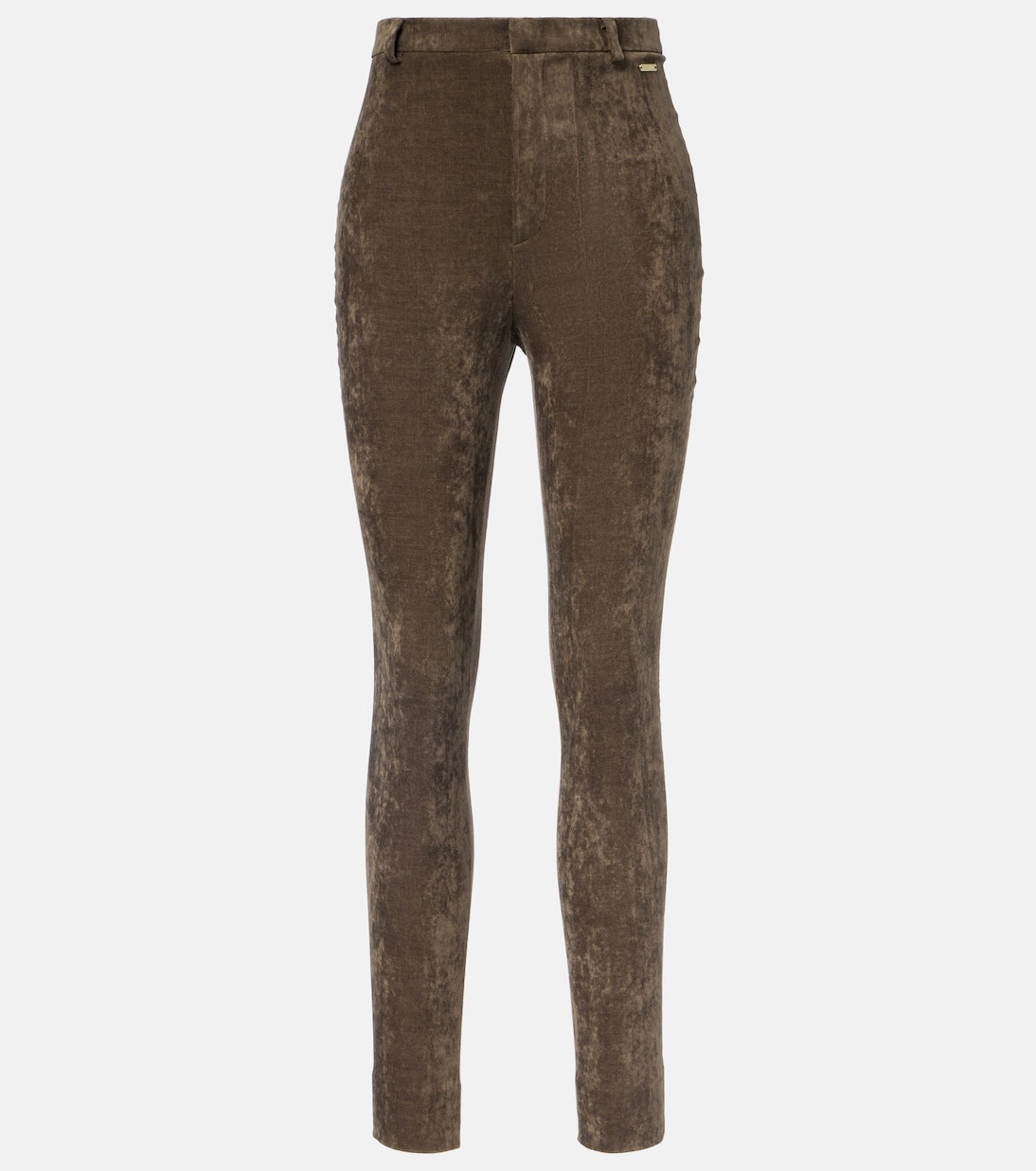 High-rise cotton-blend velvet skinny pants | Gucci