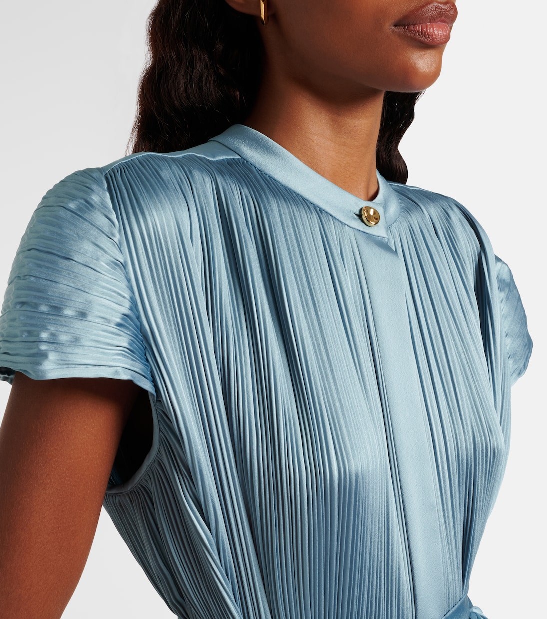 Phare plissé satin midi dress | Joseph