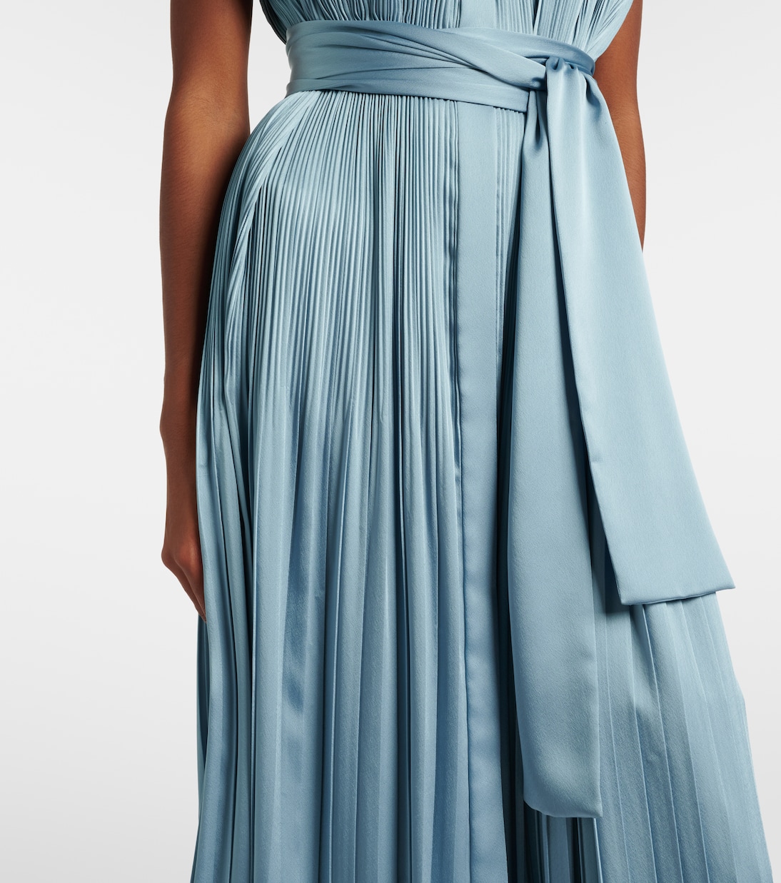 Phare plissé satin midi dress | Joseph