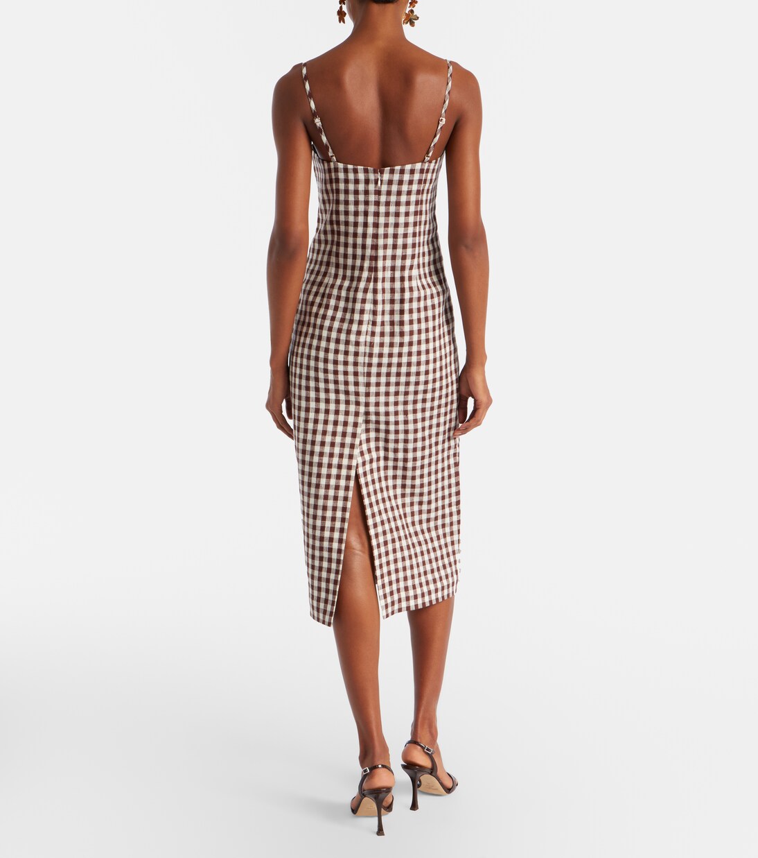 Sadie gingham linen midi dress | Posse