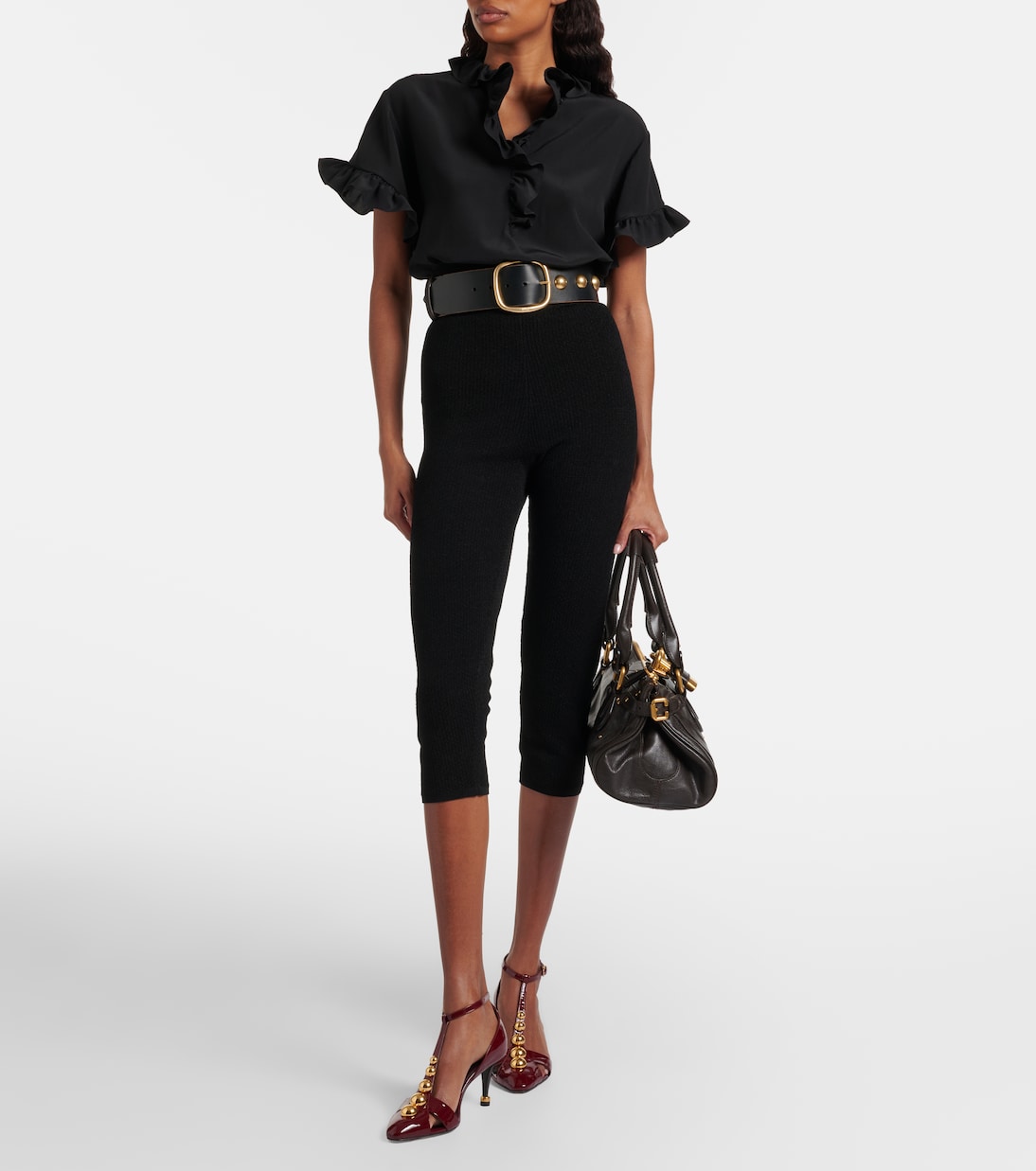 Ruffled silk crêpe de chine top | Chloé