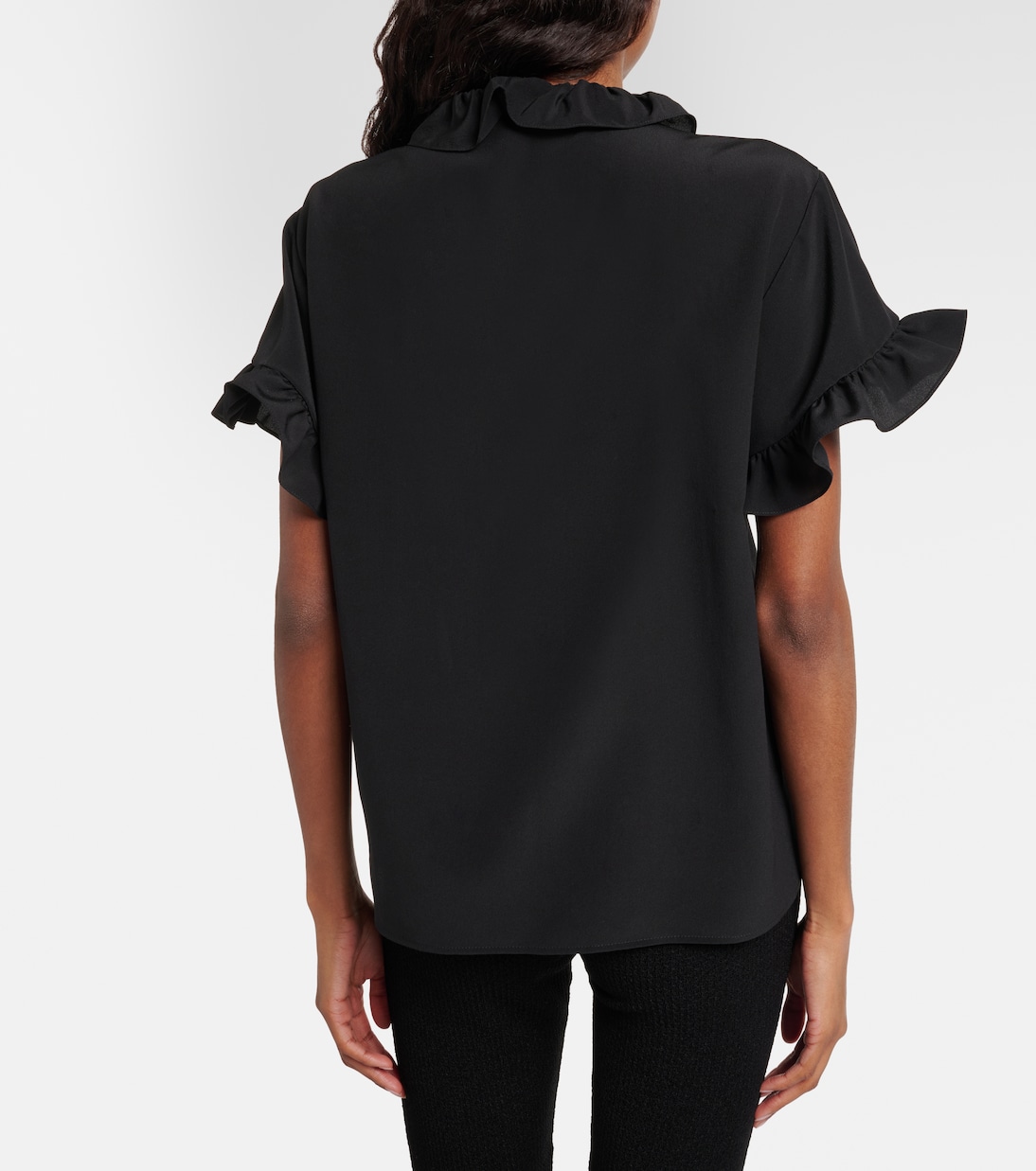 Ruffled silk crêpe de chine top | Chloé