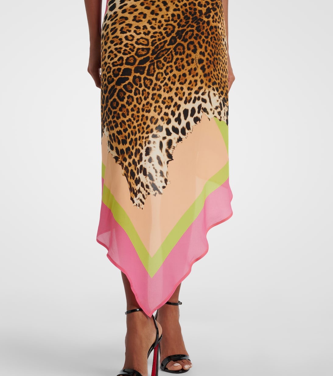 Asymmetric printed silk maxi dress | Roberto Cavalli