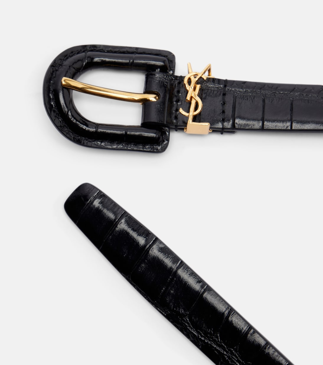 Cassandre croc-effect leather belt | Saint Laurent