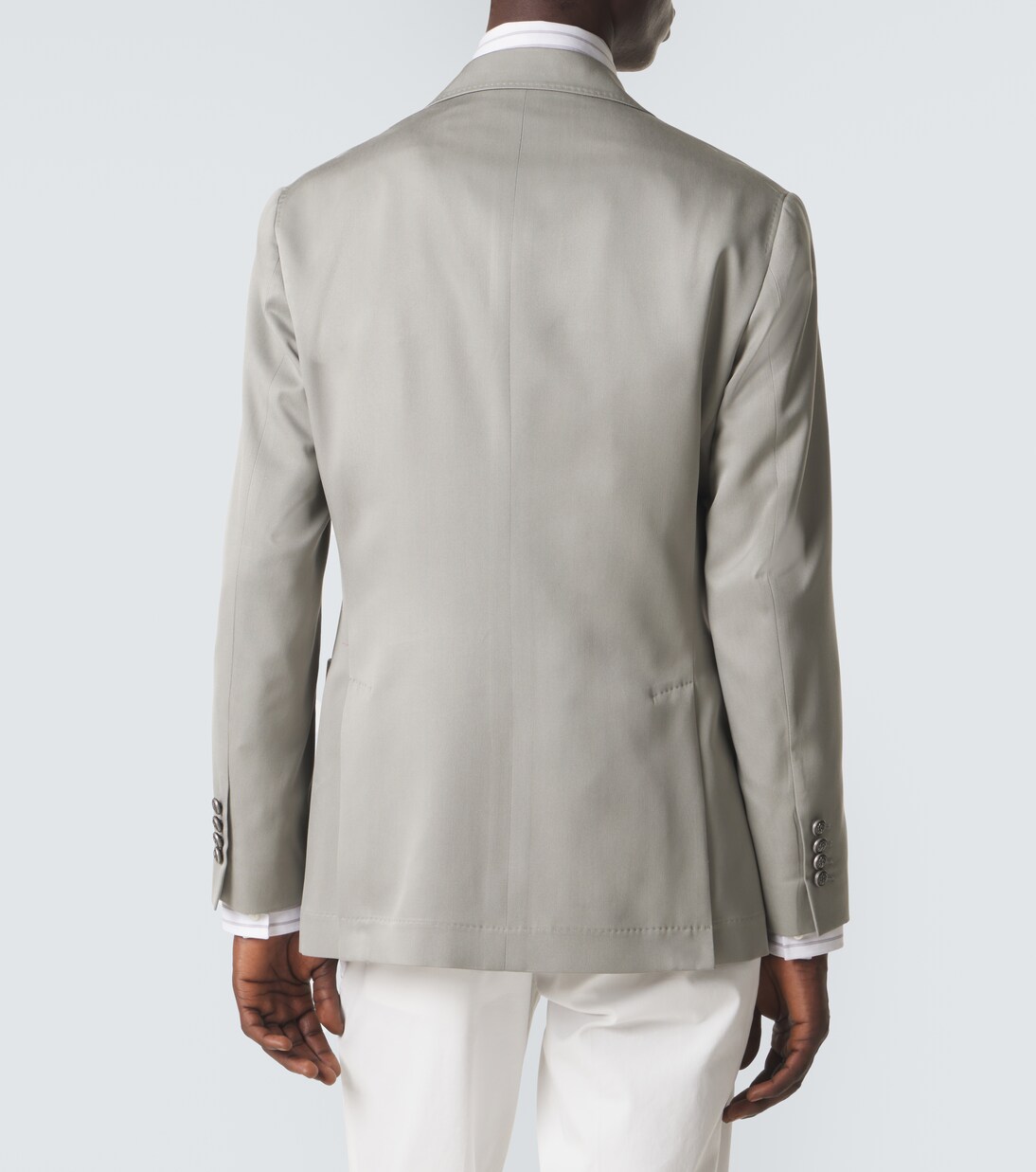 Double-breasted silk suit jacket | Brunello Cucinelli