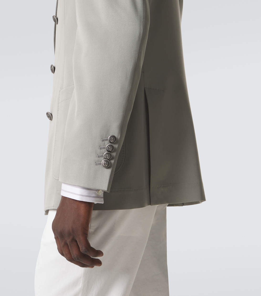 Double-breasted silk suit jacket | Brunello Cucinelli