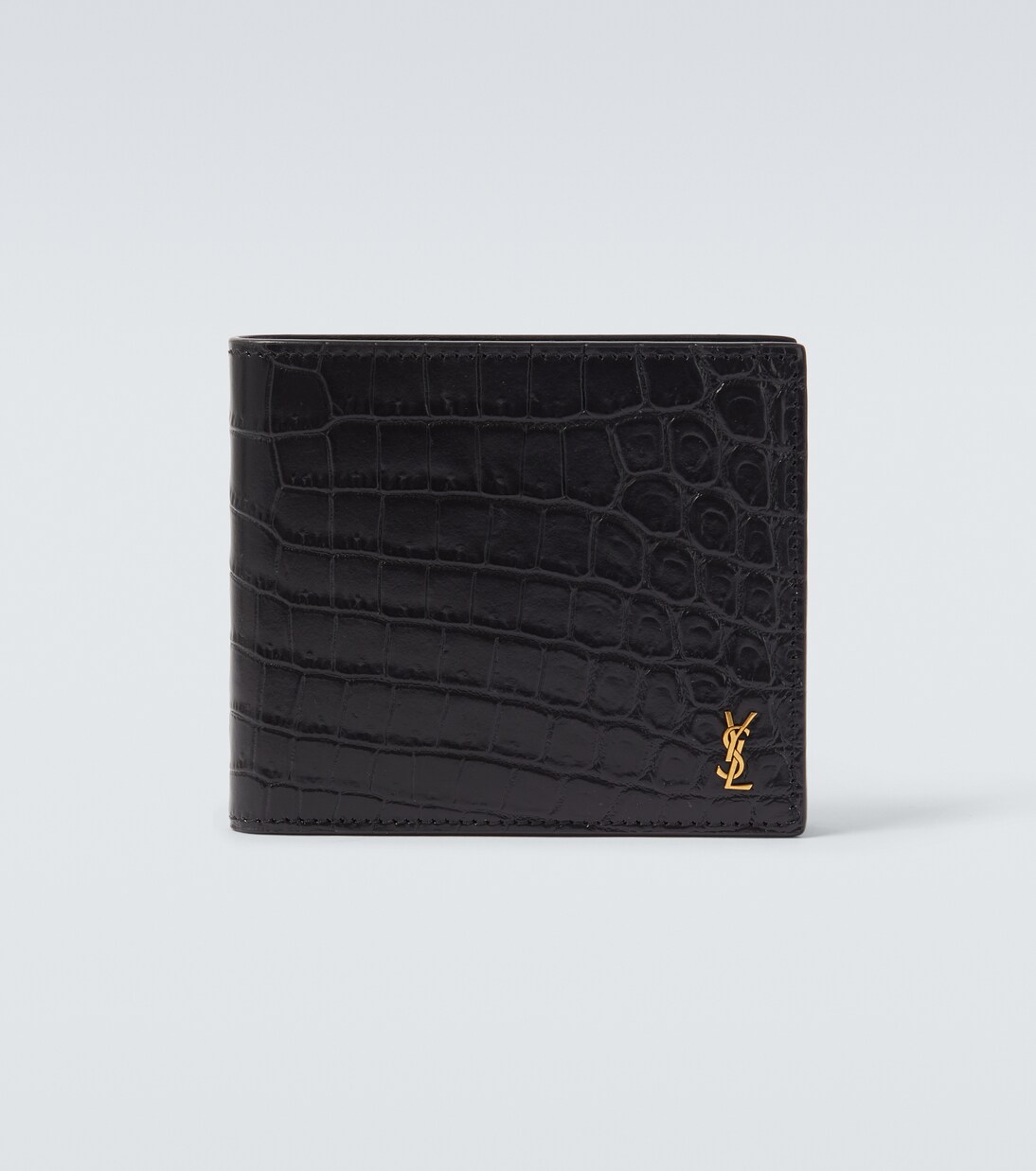 Croc-effect leather wallet | Saint Laurent