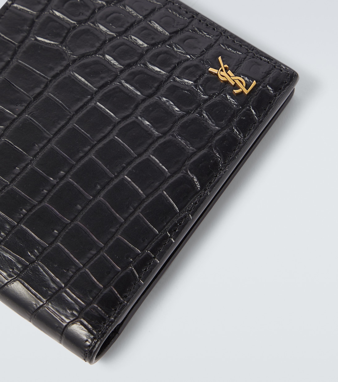 Croc-effect leather wallet | Saint Laurent