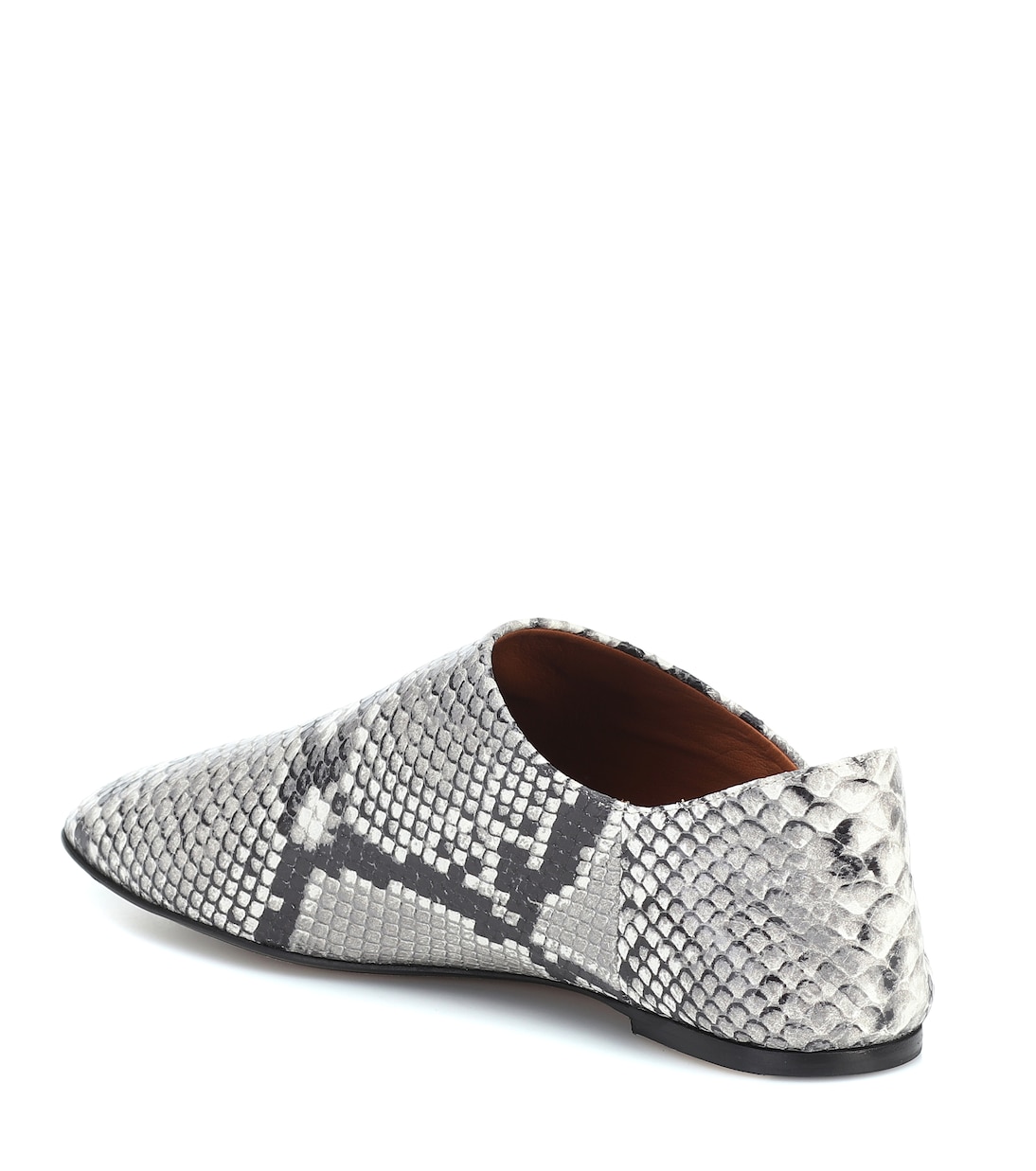 Snake-effect leather ballet flats | Joseph