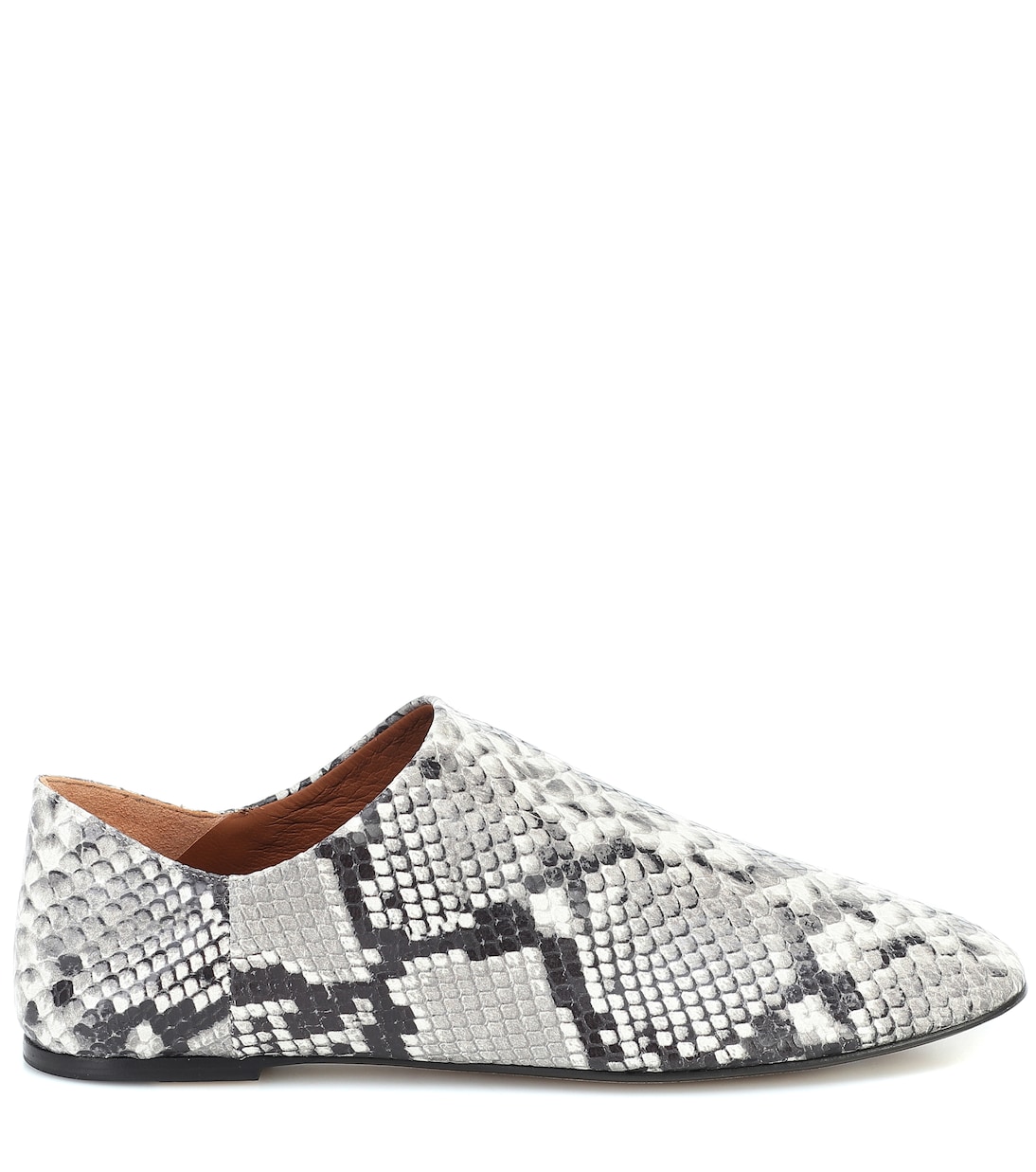 Snake-effect leather ballet flats | Joseph