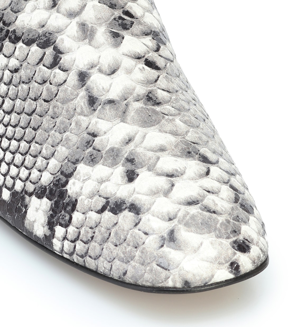 Snake-effect leather ballet flats | Joseph