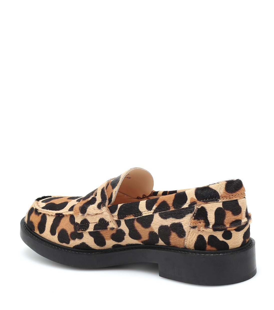Leopard-print calf hair loafers | Tod's