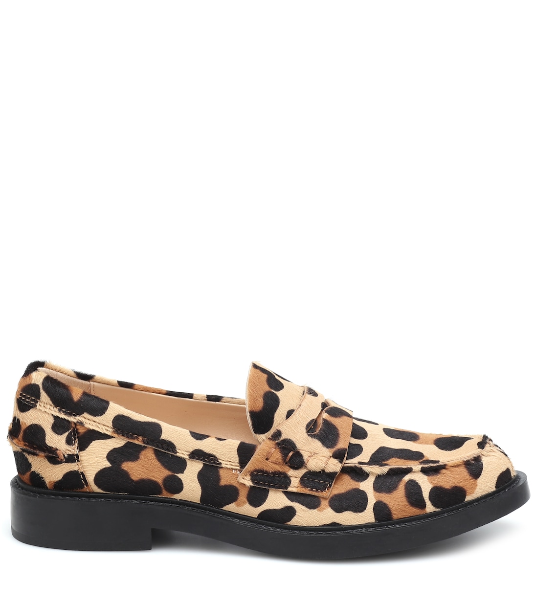 Leopard-print calf hair loafers | Tod's