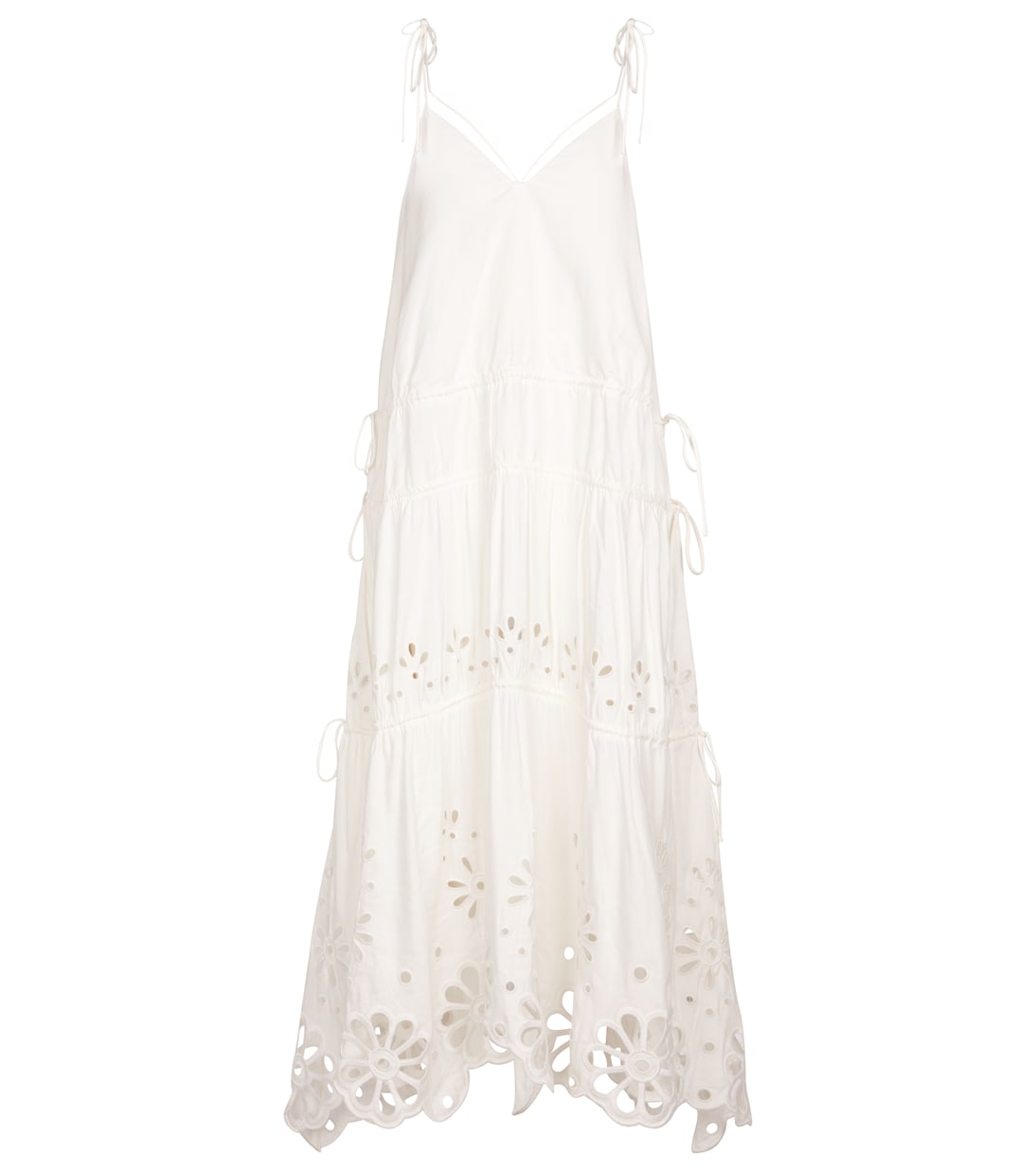 Robe longue Juna brodée en lin mélangé | Simkhai