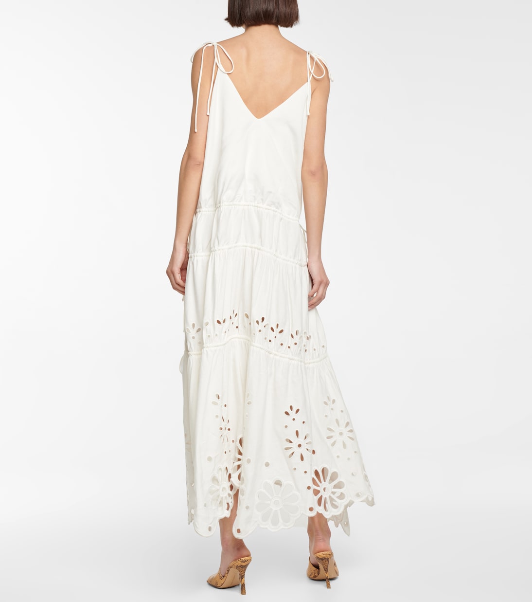 Robe longue Juna brodée en lin mélangé | Simkhai