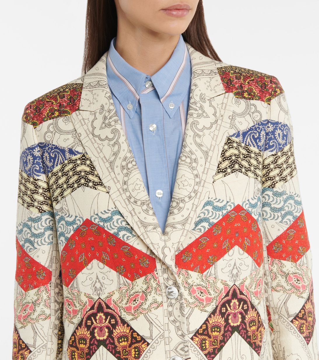 Abrigo en mezcla de lino estampado | Etro