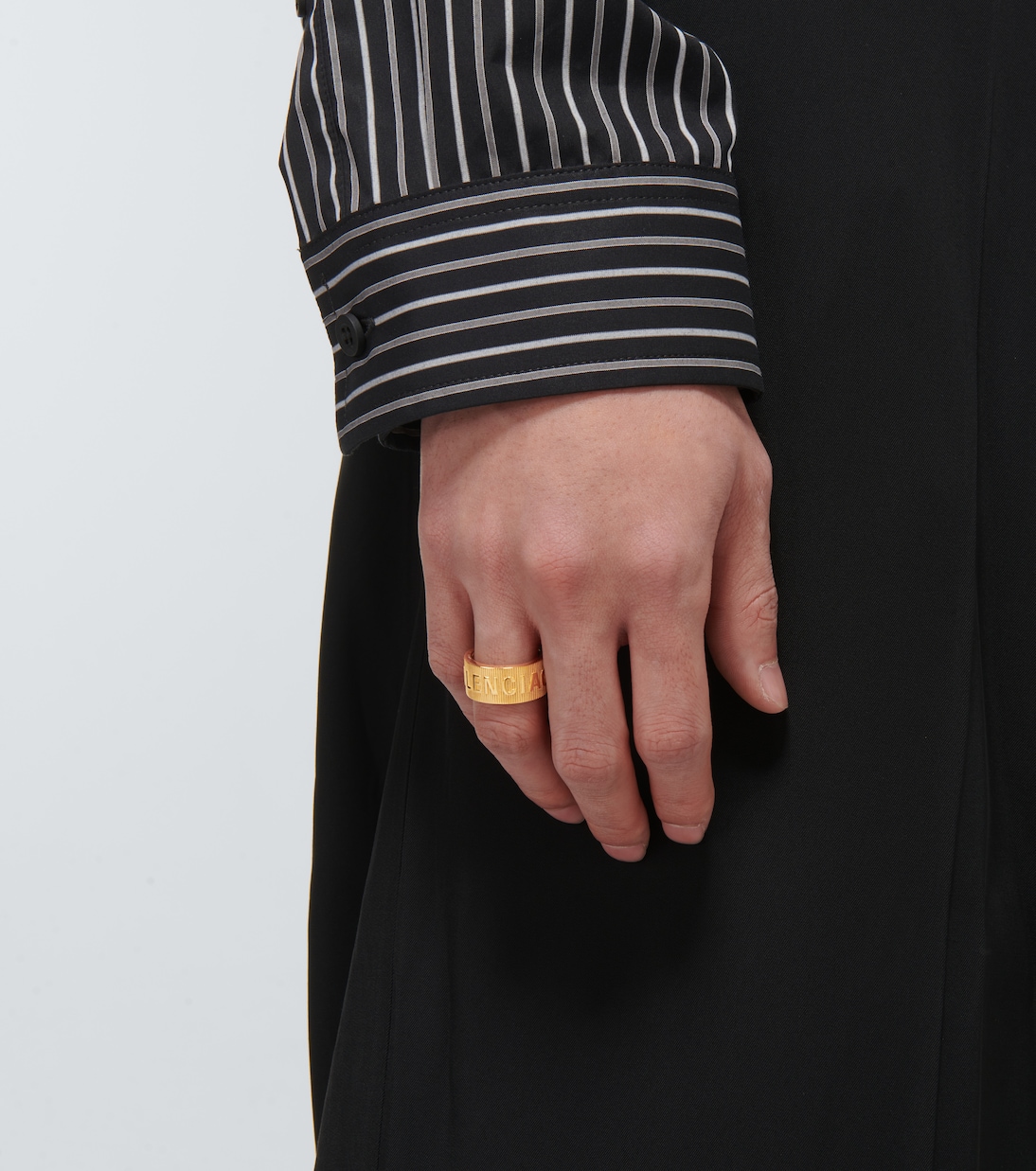 Anello Force Striped in argento | Balenciaga