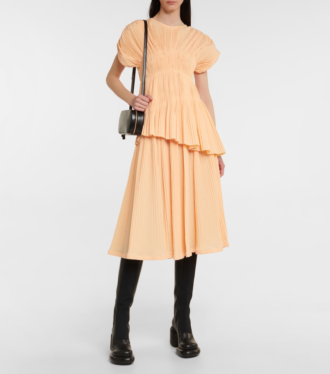 Top en mezcla de algodón plisado | Jil Sander
