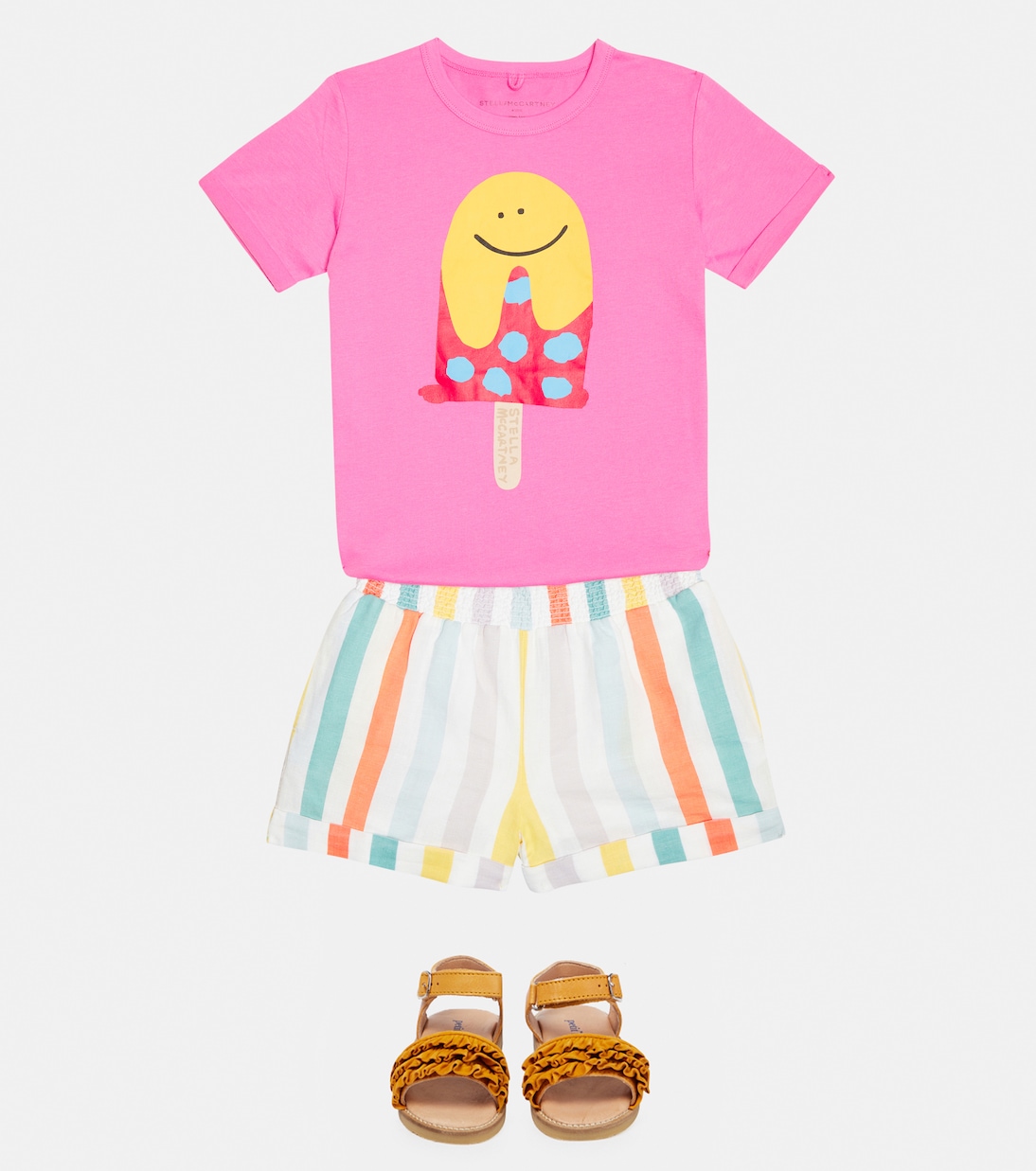 Shorts de lino y algodón a rayas | Stella McCartney Kids
