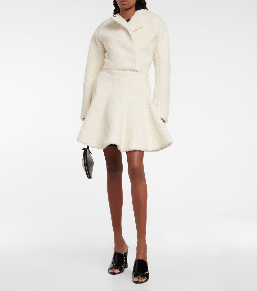 Abrigo de alpaca y algodón cropped | Alaïa
