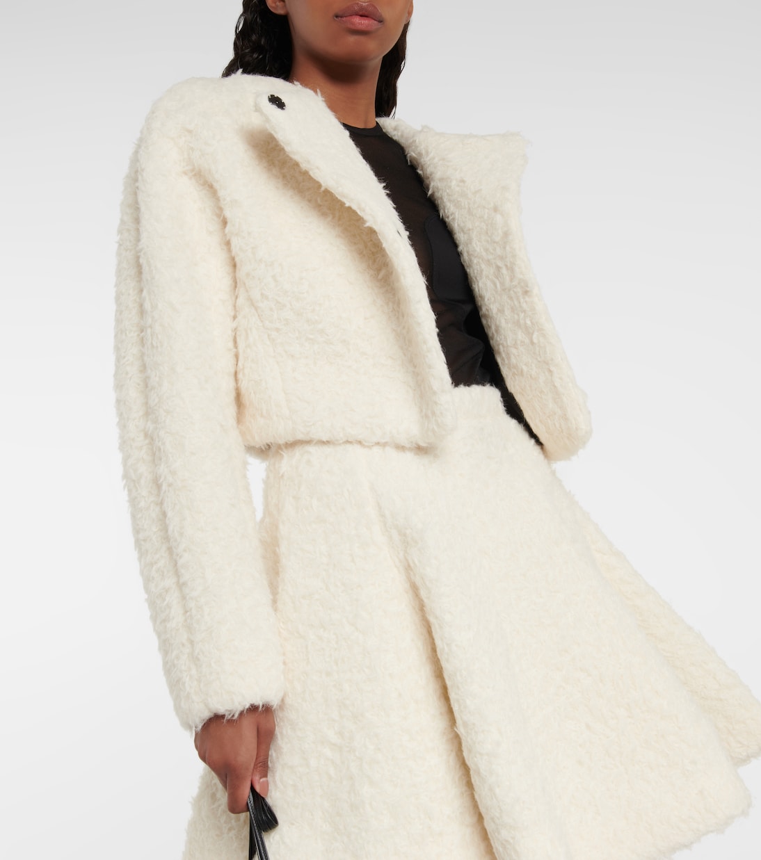 Abrigo de alpaca y algodón cropped | Alaïa
