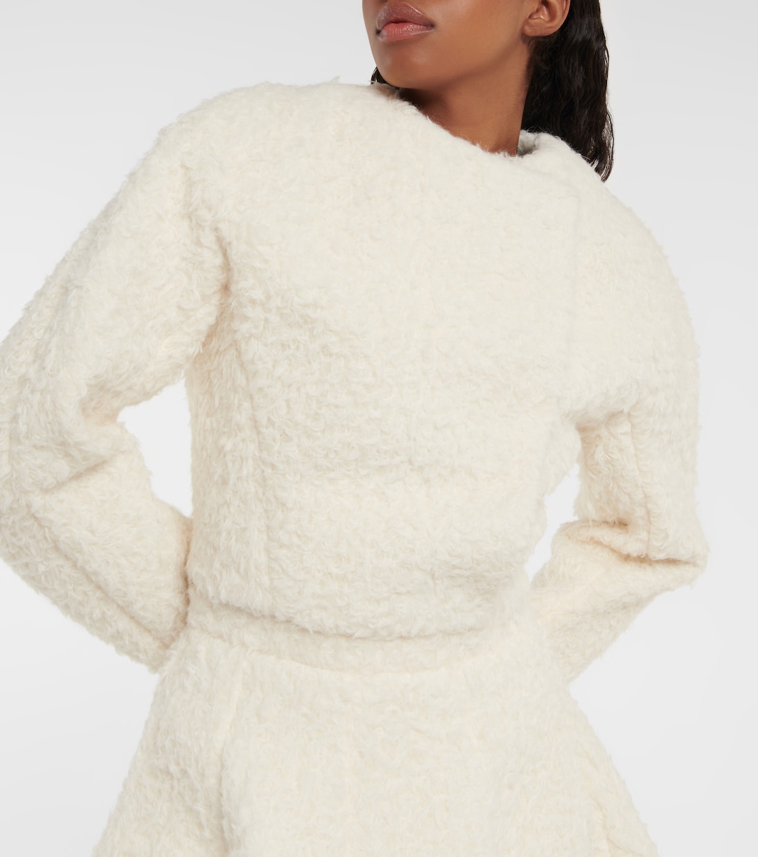 Abrigo de alpaca y algodón cropped | Alaïa