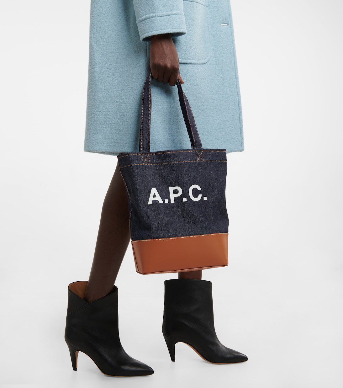Axelle logo leather-trimmed tote bag | A.P.C.