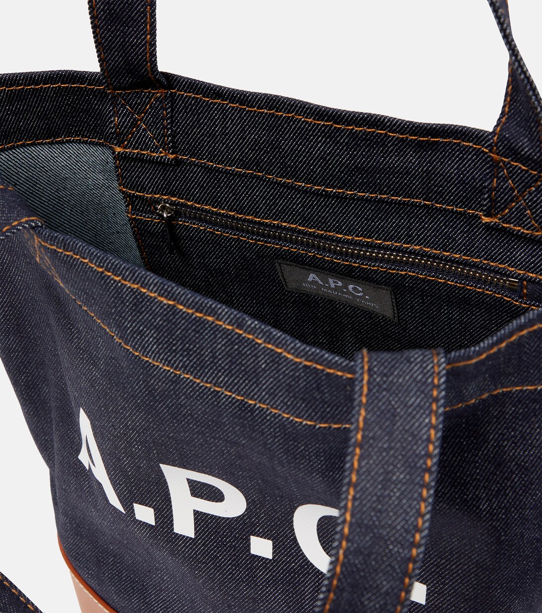 Axelle logo leather-trimmed tote bag | A.P.C.