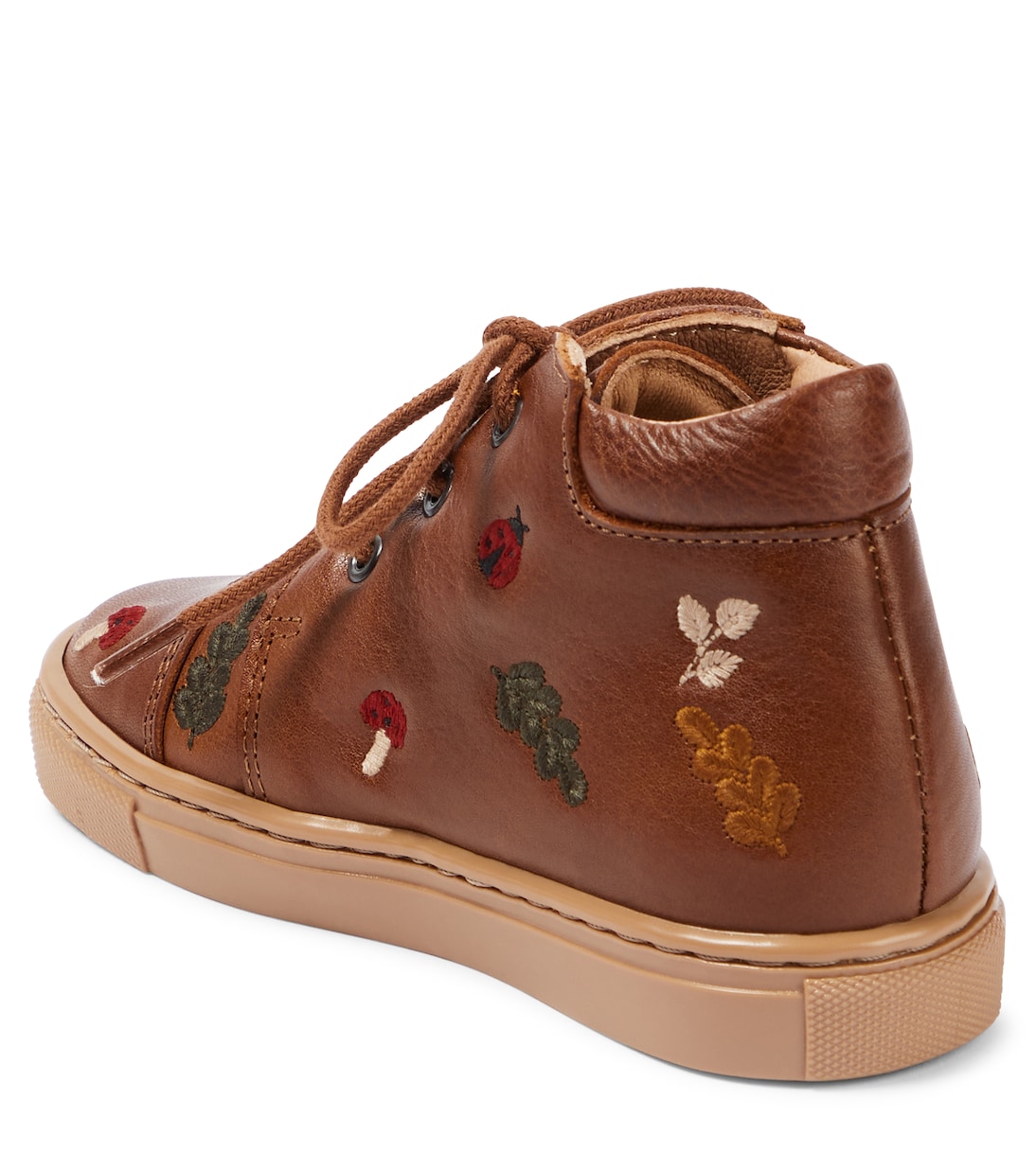 Embroidered lace-up leather shoes | Petit Nord