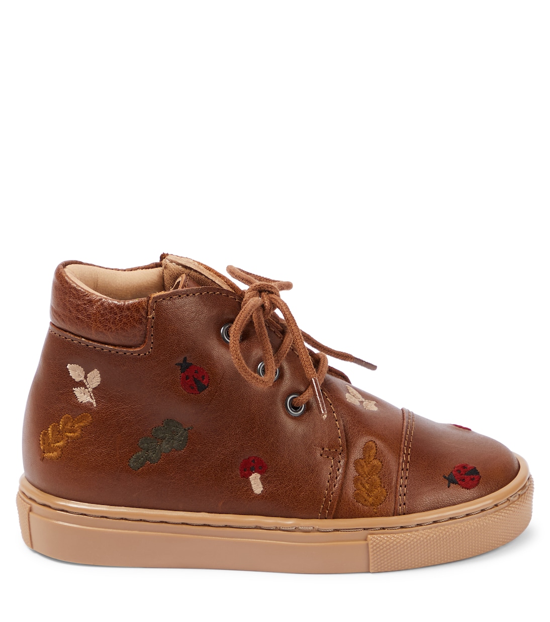 Embroidered lace-up leather shoes | Petit Nord