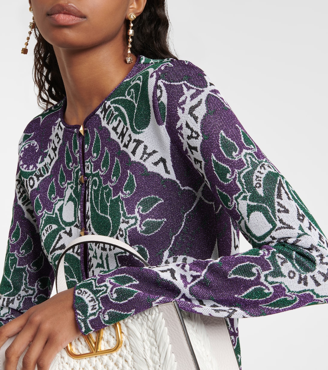 Cardigan in jacquard | Valentino