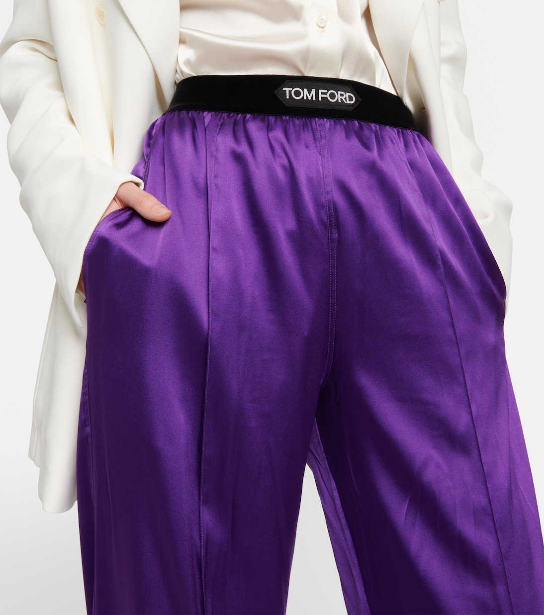 Pantaloni in seta con logo | Tom Ford