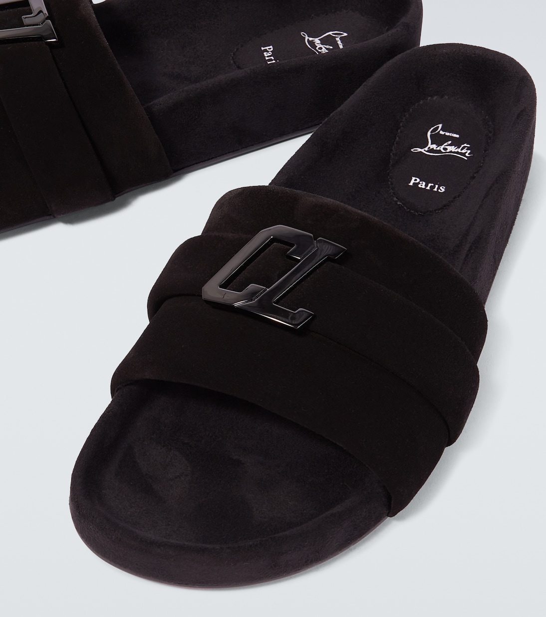 Varsimule Bizz logo suede slides | Christian Louboutin