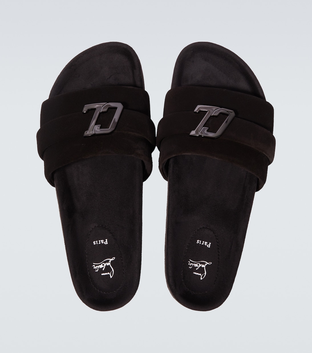Varsimule Bizz logo suede slides | Christian Louboutin