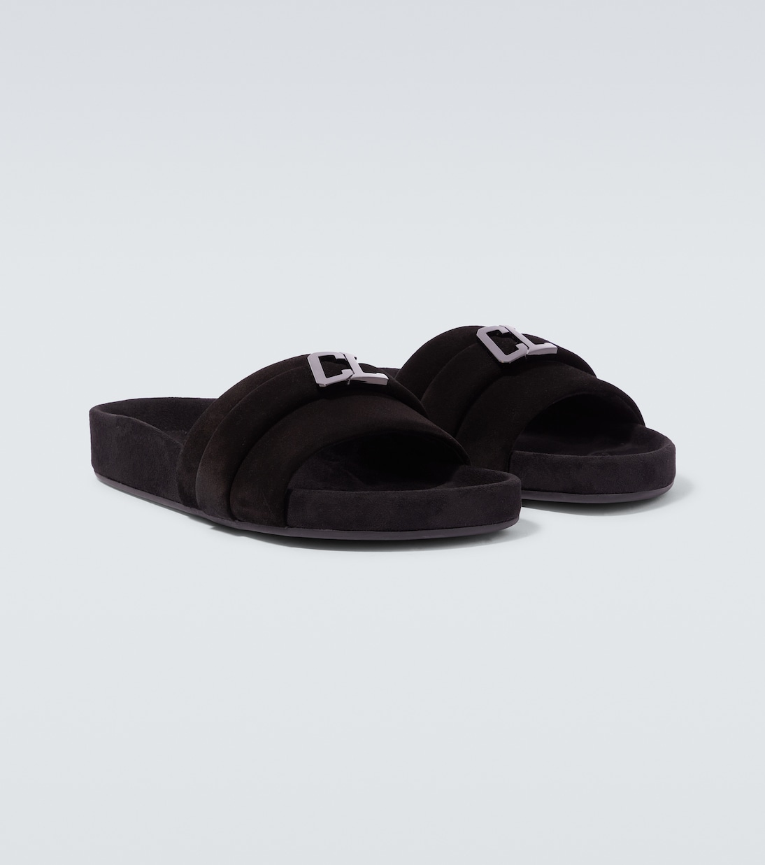 Varsimule Bizz logo suede slides | Christian Louboutin