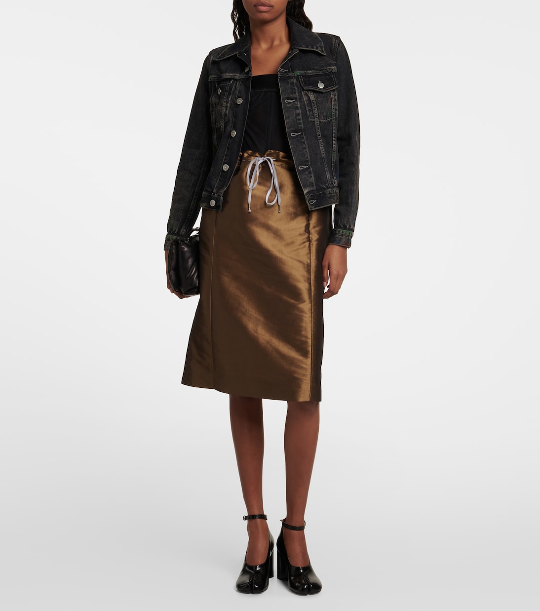 Falda midi de satén acampanada | Maison Margiela