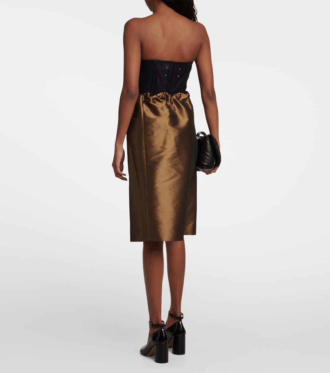 Falda midi de satén acampanada | Maison Margiela