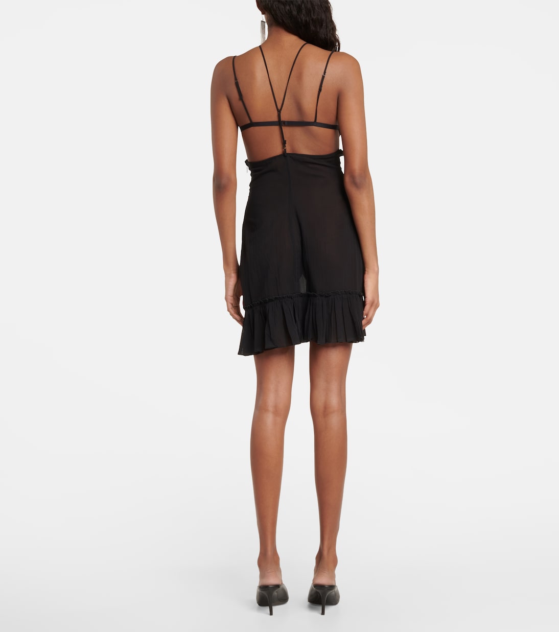 Cutout halterneck cotton minidress | Nensi Dojaka